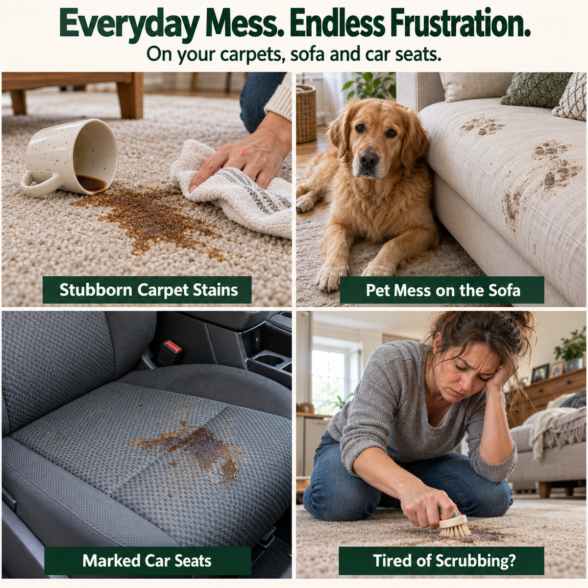 🧼Deep Clean Carpet & Upholstery Spray – Target Stains on Rugs, Sofas & Car Seats