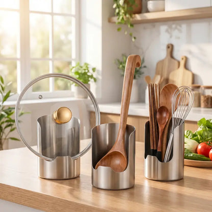🔥LAST DAY 70% OFF ✨Thickened Stainless Steel Utensil Organizer, Rust Resistant Easy to Clean
