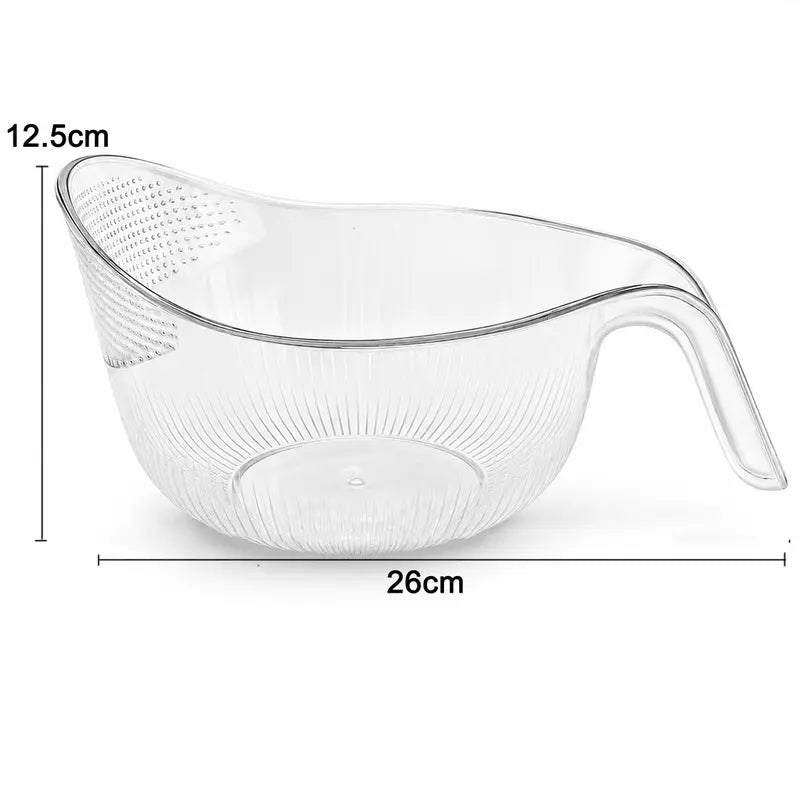 Multipurpose rice washing strainer bowl