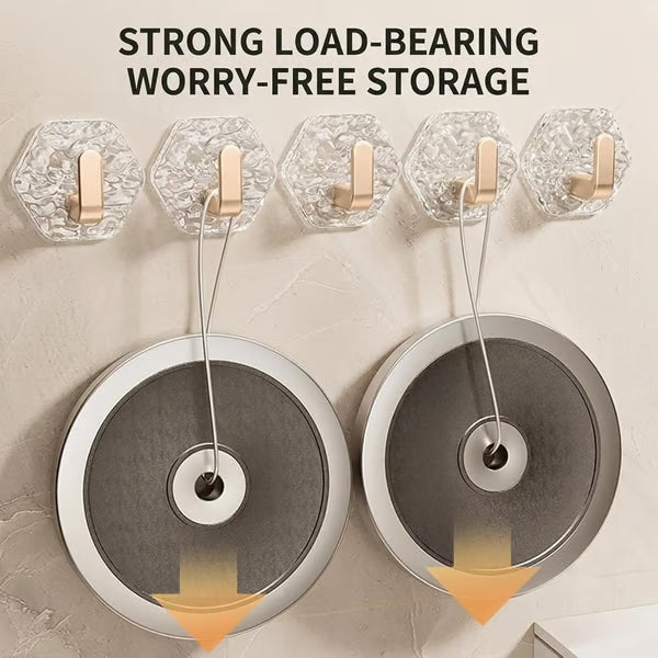 🔥💕LAST DAY 75% OFF ✨Hexagonal Ripple Heavy Duty Hooks for Bathroom, Kitchen & Household Organization