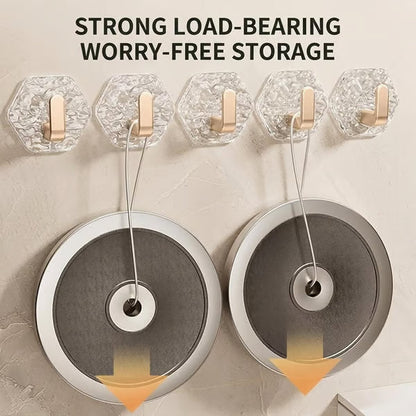 🔥💕LAST DAY 75% OFF ✨Hexagonal Ripple Heavy Duty Hooks for Bathroom, Kitchen & Household Organization
