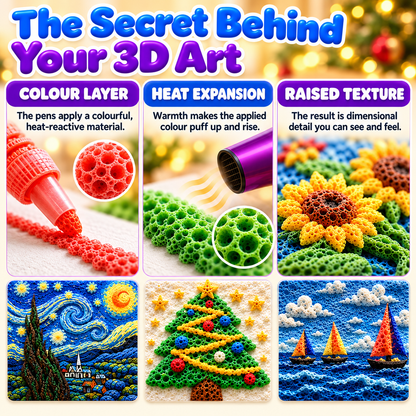 🔥LAST DAY 50% OFF ✨3D Magic Pen – Create Puffy 3D Art with Every Stroke!🎄Creative Christmas Gift | DIY Bubble Drawing Fun