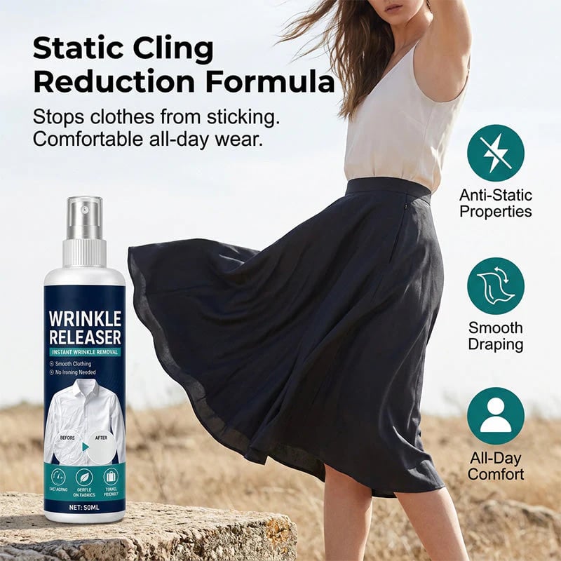 👔Hot Sale 49% OFF✨Instant wrinkle release – no iron, travel-ready, static-free & fresh