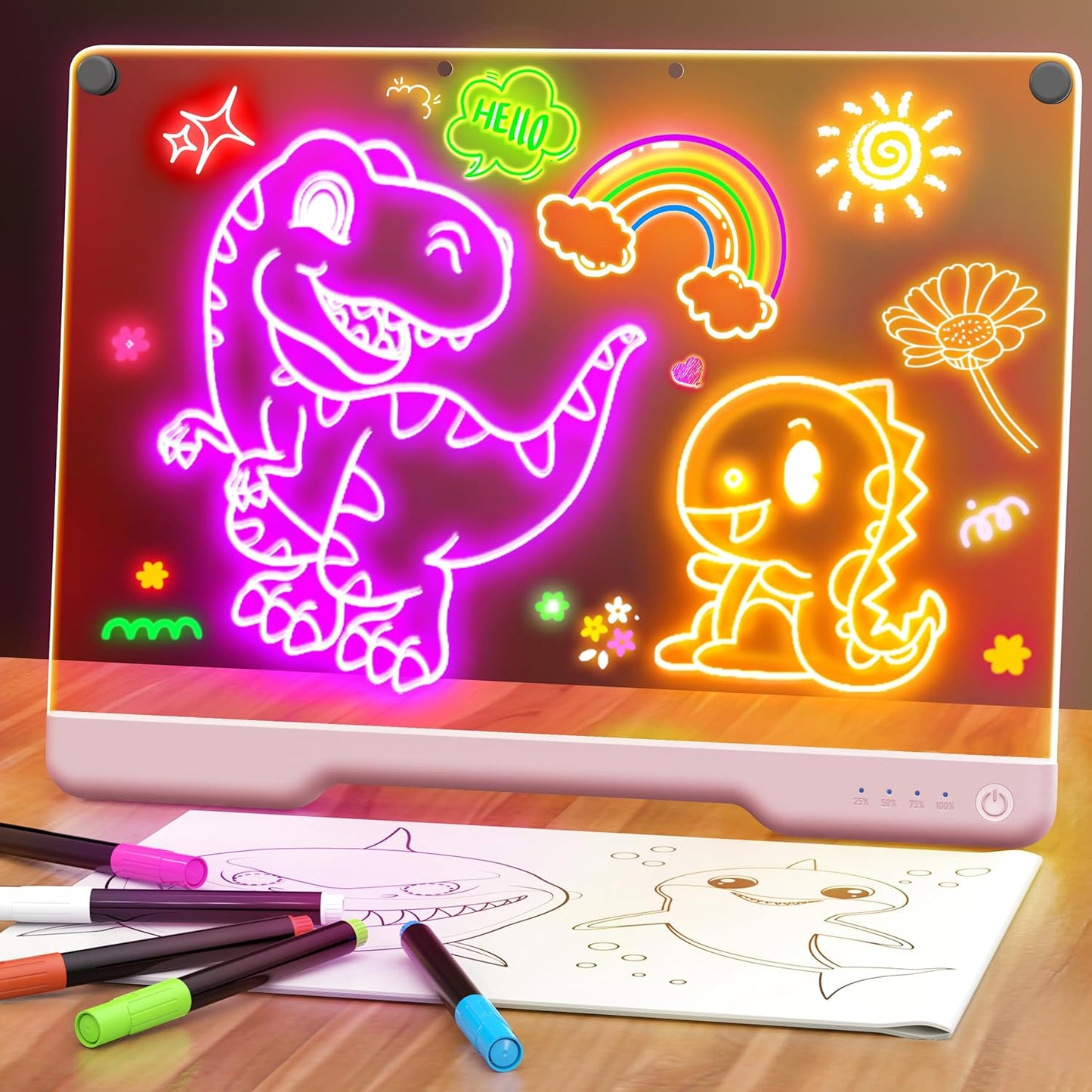 Neon Glow Drawing Board 💕