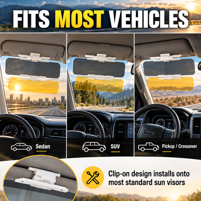 🚗 Clip-On Car Visor – Day & Night Dual Panels