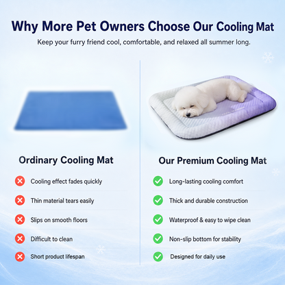 ❄️ Naturally Cool Ice-Silk Pet Mat • Breathable, Washable & Soft