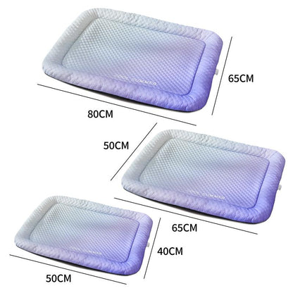 ❄️ Naturally Cool Ice-Silk Pet Mat • Breathable, Washable & Soft