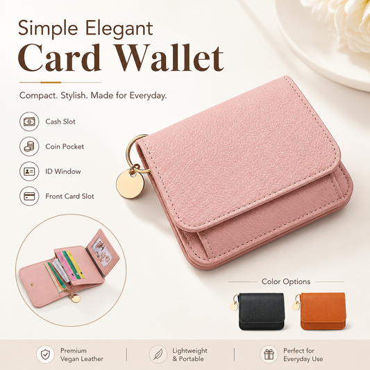 Women's Elegant Minimalist Short Slim Wallet All-match Trendy Mini 3 Bifold Purse RFID Blocking Card Holder Money Clip ID Window Compact Coin Purse Ideal Gift