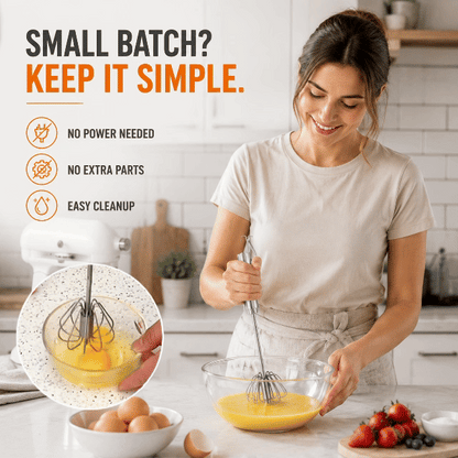 🥄LAST DAY 50% OFF ✨ Stainless Steel Hand-Push Rotary Whisk – Effortless Mixing in Seconds!
