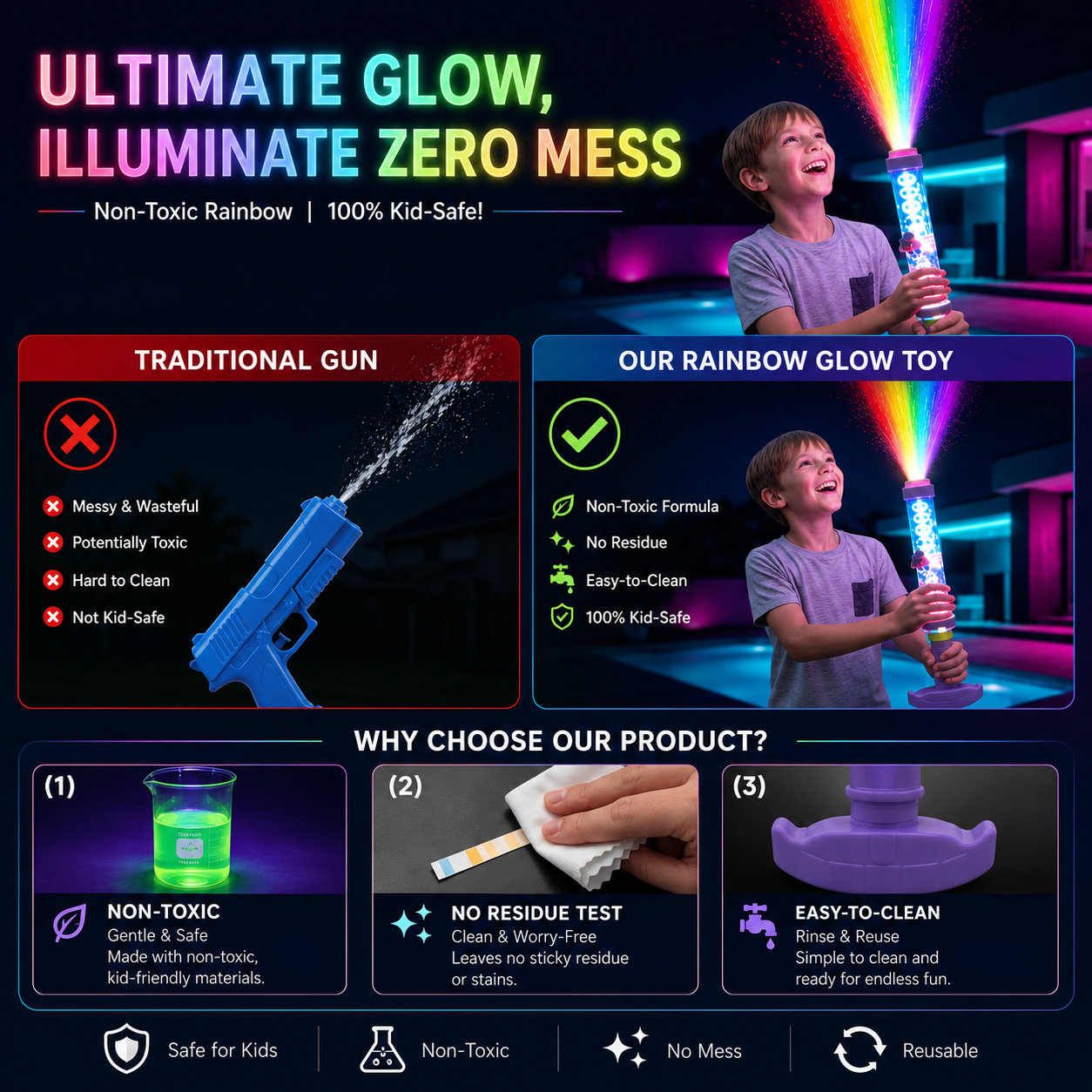 🔥LAST DAY 50% OFF🌈 — Rainbow Aqua LED Water Blaster