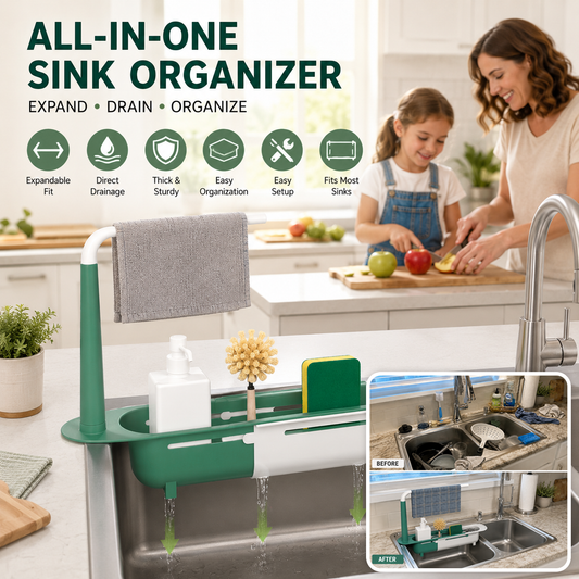 ⏳ FINAL 24 HOURS · 50% OFF✨ Updated Telescopic Sink Storage Rack