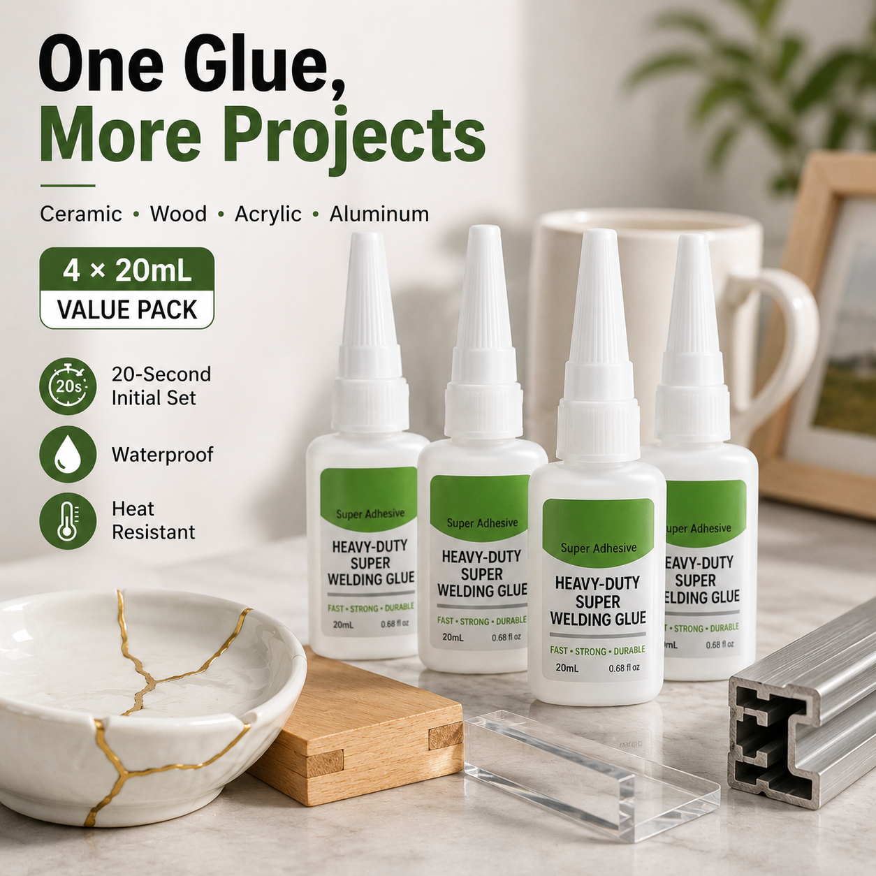 ⚡ Fast-Setting Multi-Material Super Glue