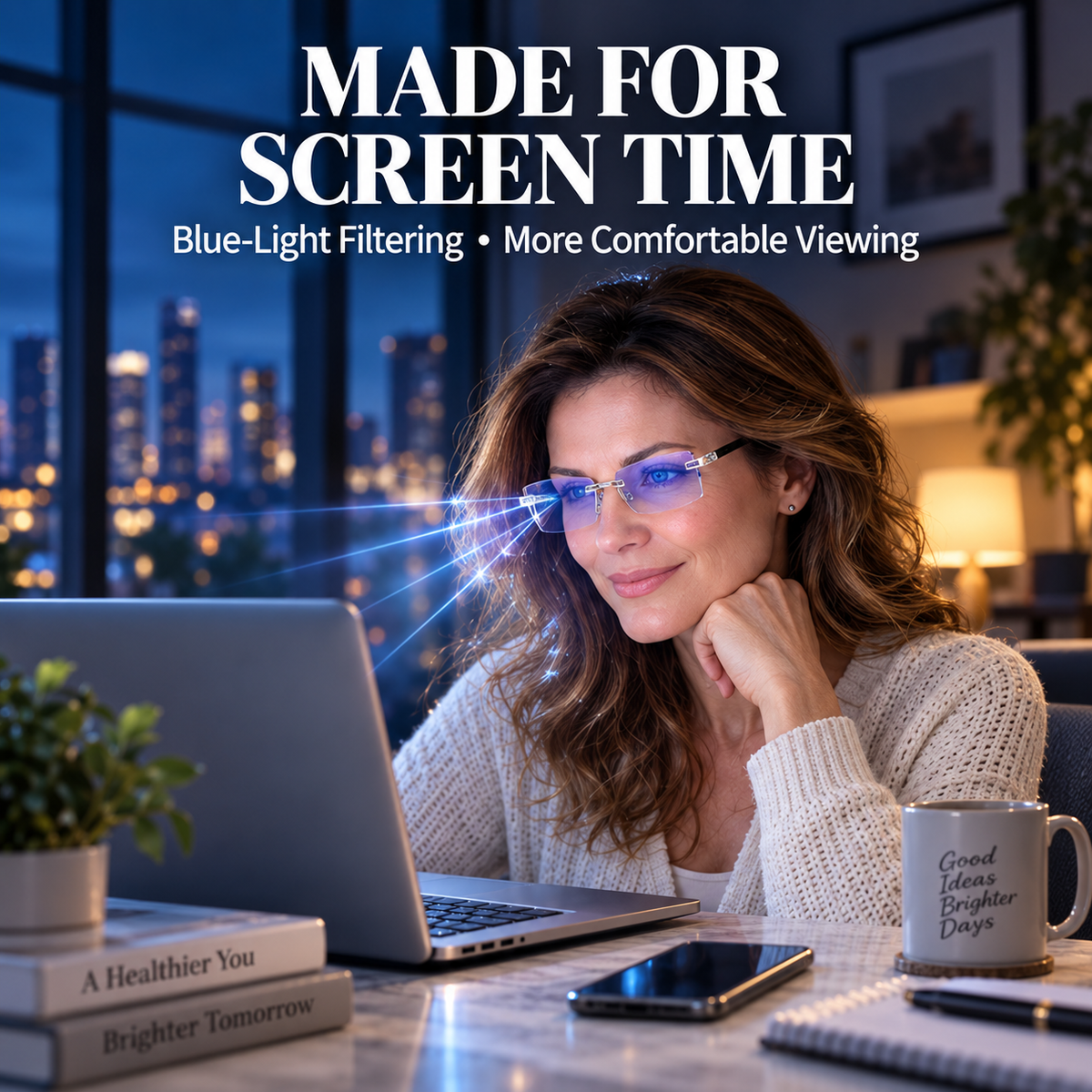 Tailorapaw® Smart Focus Blue Light Reading Glasses