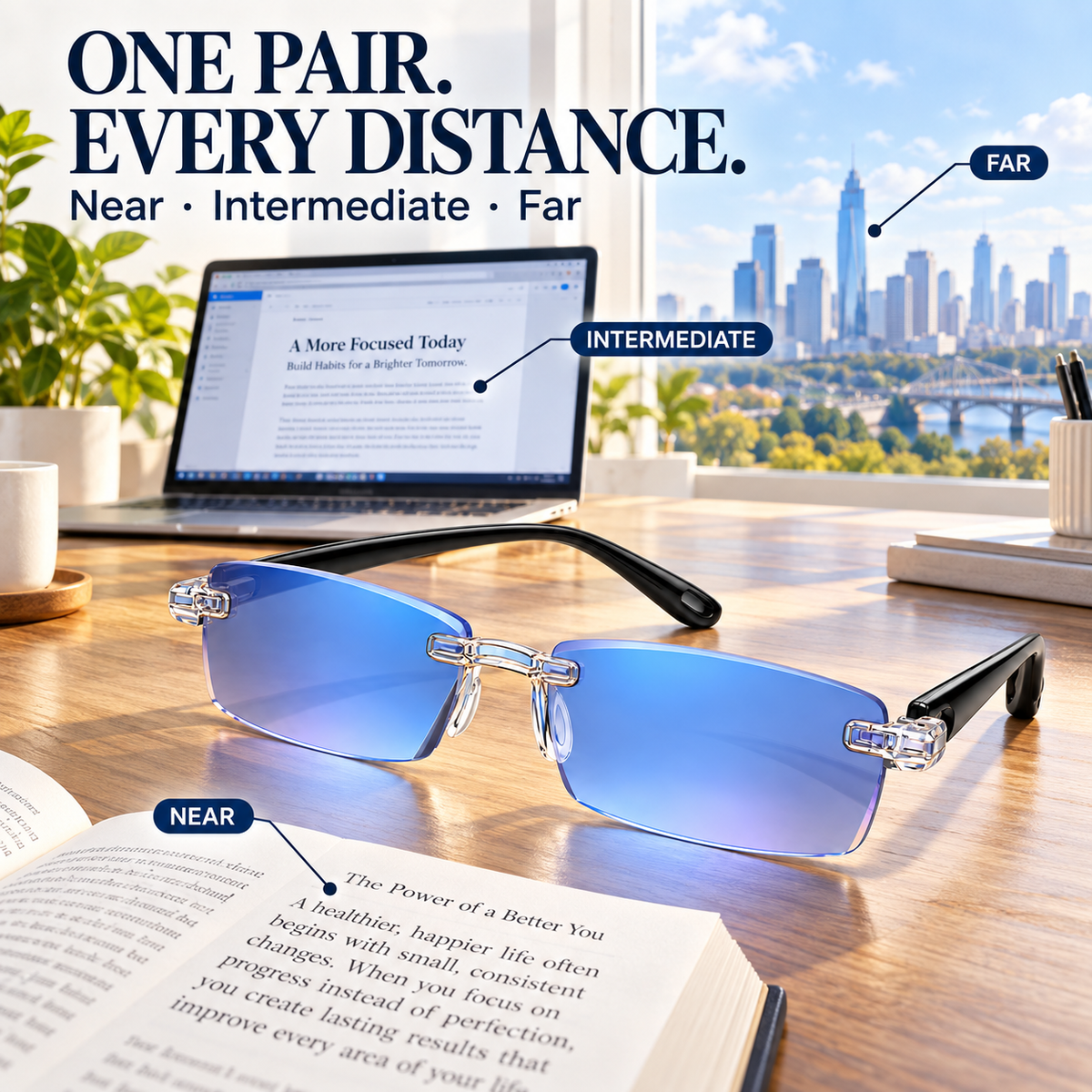 🔥LAST DAY 50% OFF ✨ Smart Focus Blue Light Reading Glasses