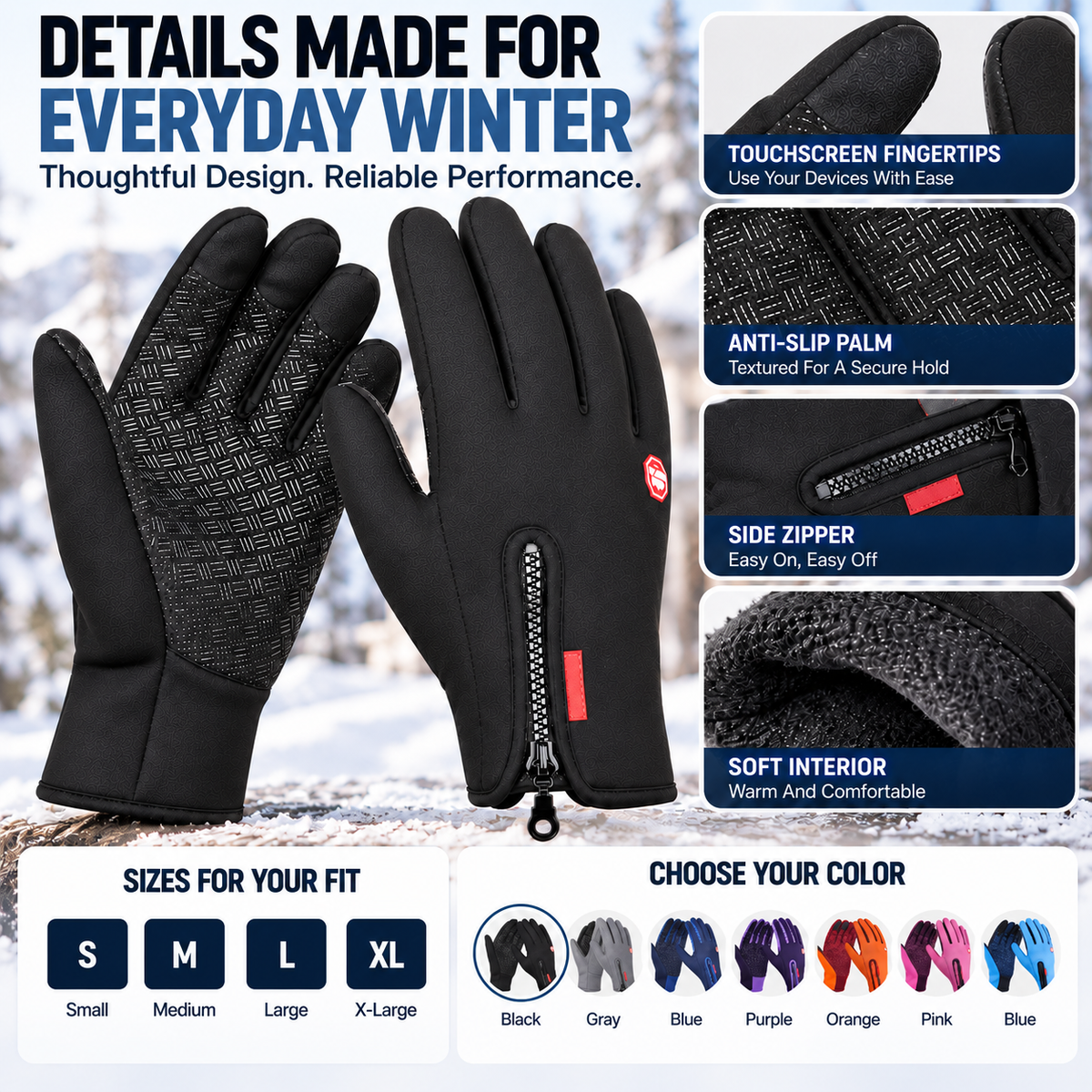 🔥LAST DAY 50% OFF ✨Waterproof Touchscreen Gloves for Outdoor Working