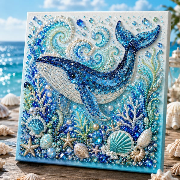 🌊🔥 Last Day Big Sale - 🌊✨ Ocean Theme Pearl Art DIY Kit – Relaxing DIY Craft to Create Stunning Coastal Artwork