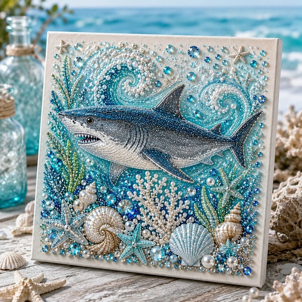 🌊🔥 Last Day Big Sale - 🌊✨ Ocean Theme Pearl Art DIY Kit – Relaxing DIY Craft to Create Stunning Coastal Artwork