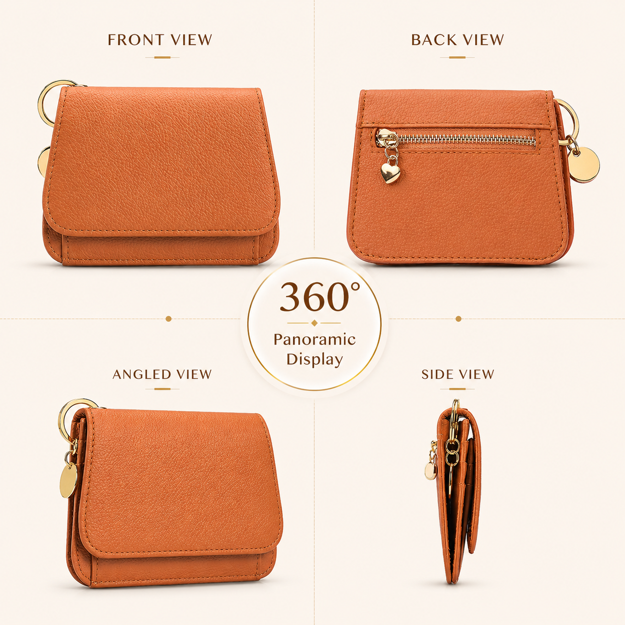 Women's Elegant Minimalist Short Slim Wallet All-match Trendy Mini 3 Bifold Purse RFID Blocking Card Holder Money Clip ID Window Compact Coin Purse Ideal Gift