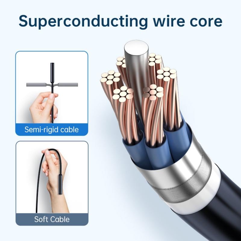 16.4FT HD Borescope Camera with Semi-Rigid Cable & Multi-Use Accessory Kit