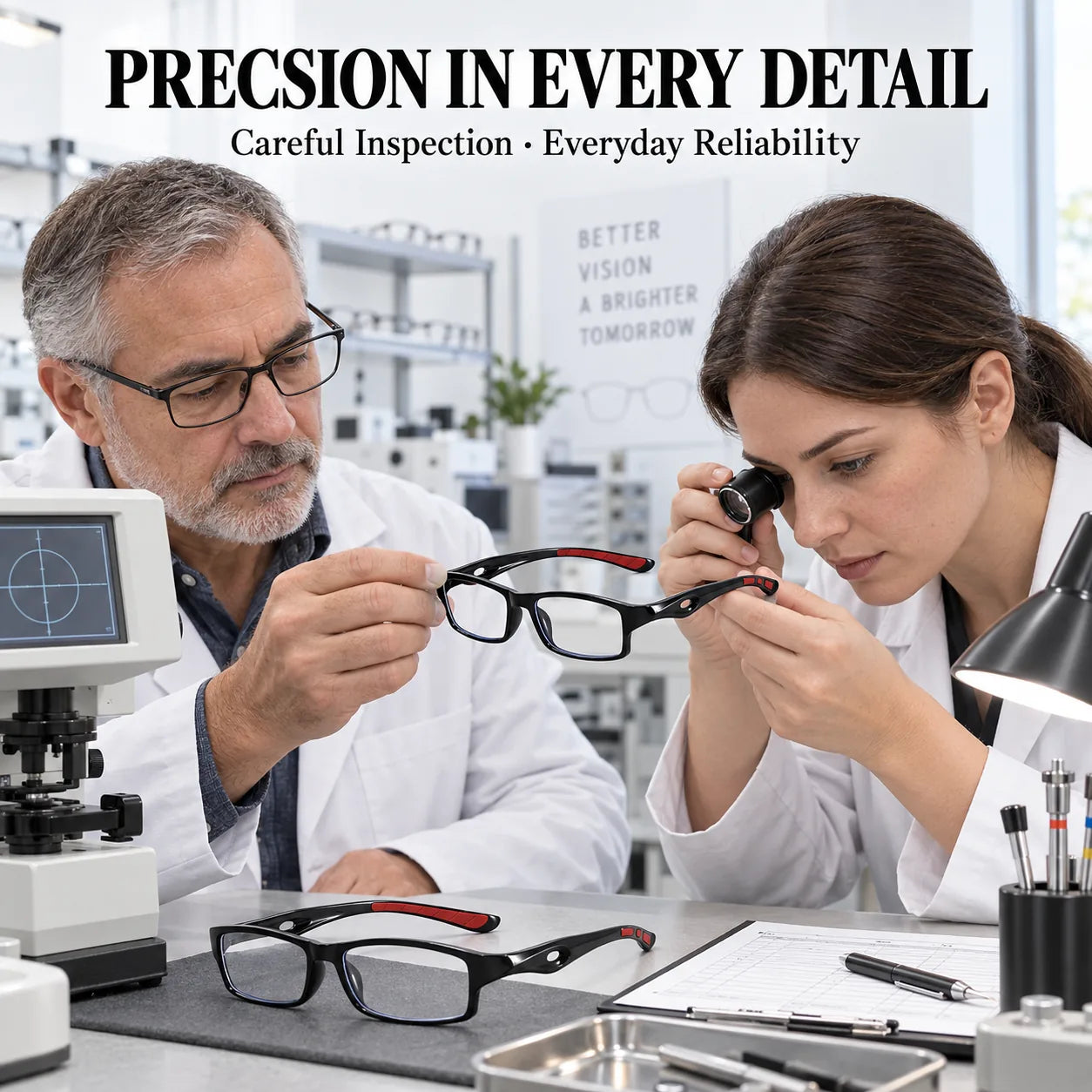 Professional inspection of glasses for precision and reliability