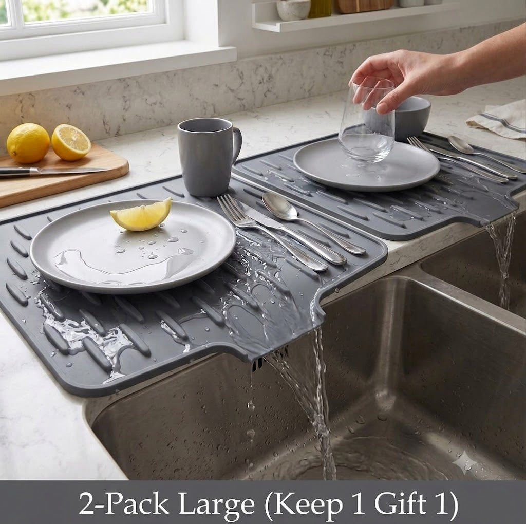 🔥 Hot Sale 50% OFF 🔥Heavy-Duty 3-in-1 Silicone Mat: Drainer, Trivet & Chopping Cushion