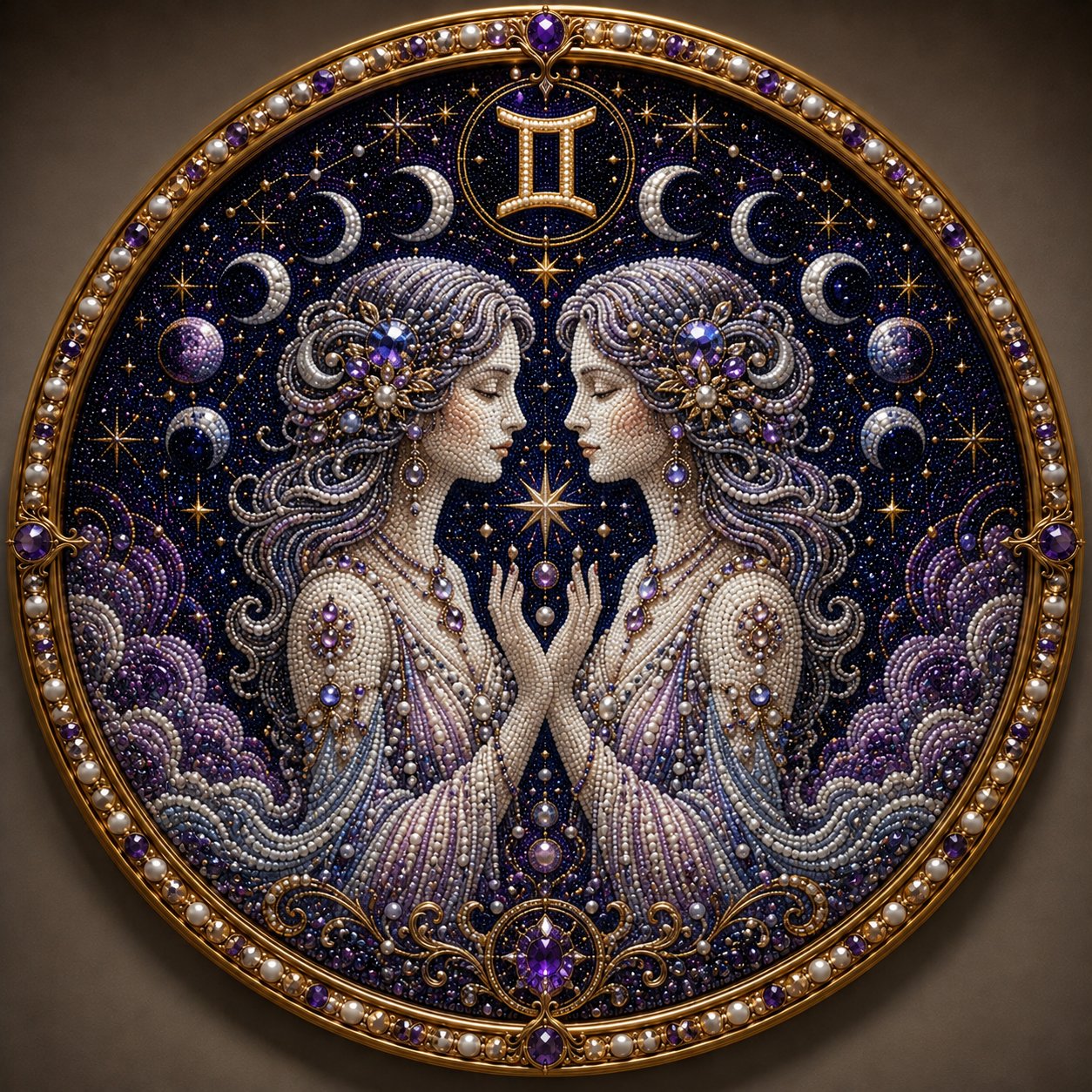 🔥 LAST DAY 49% OFF – ✨ Premium 3D Pearl 12 Zodiac Signs Art Kit | Luxury Flocked Canvas with Scratch-Resistant Non-Fading Pearl Beads DIY Handmade Astrology Decor ♈🌙💎