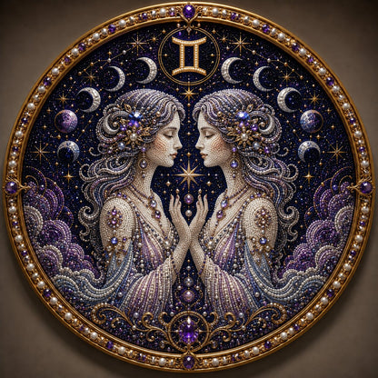🔥 LAST DAY 49% OFF – ✨ Premium 3D Pearl 12 Zodiac Signs Art Kit | Luxury Flocked Canvas with Scratch-Resistant Non-Fading Pearl Beads DIY Handmade Astrology Decor ♈🌙💎