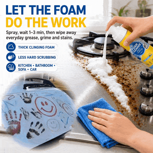 🔥 4-in-1 Multi-Enzyme Foam Cleaner – Deep Clean Car, Kitchen, Bathroom & Sofa