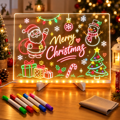 🔥LAST DAY 50% OFF ✨ Creative Rewritable Acrylic LED Message Board 🎨 (set come with 7 Pens)