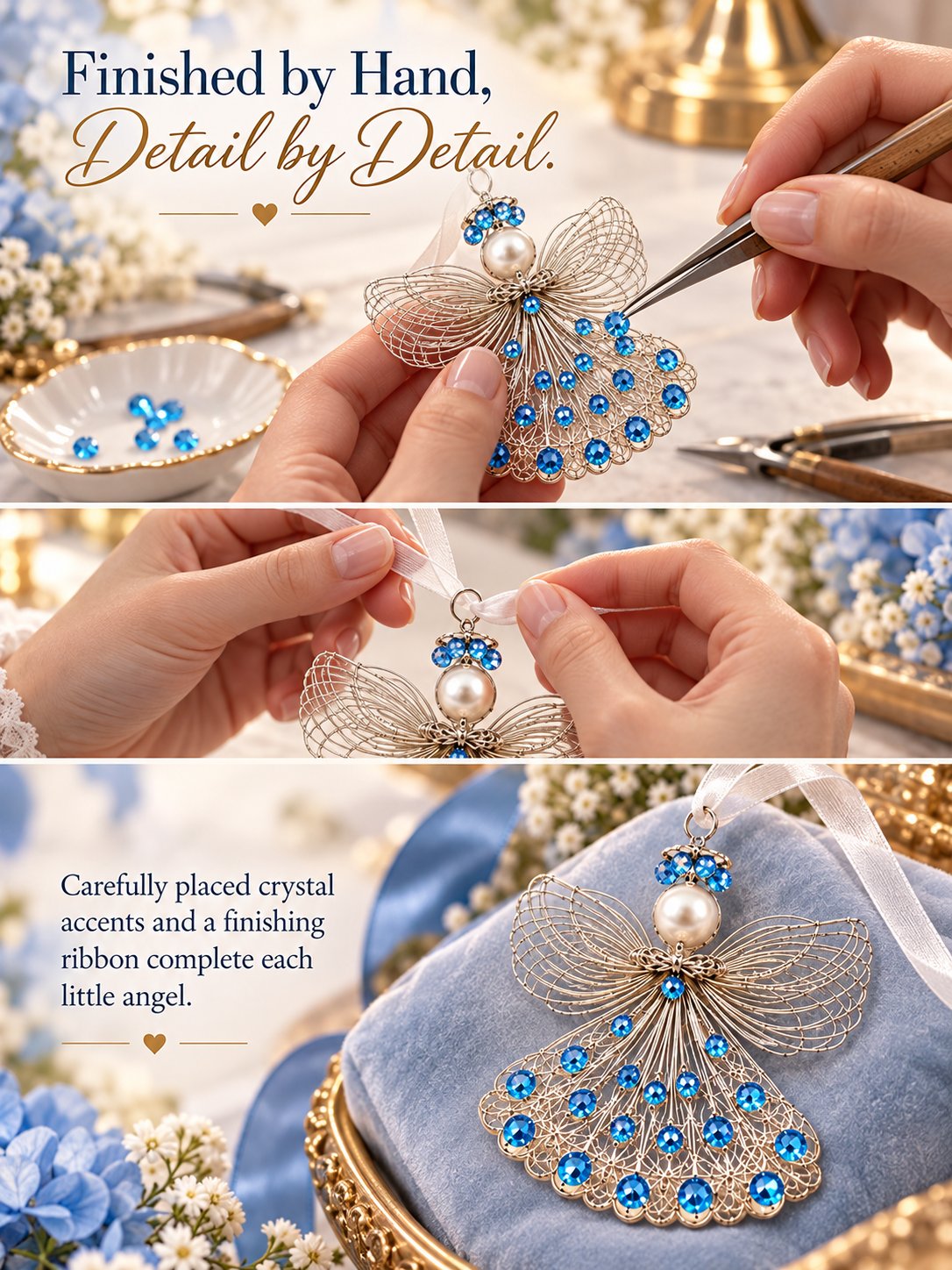 ⏳ Last Day 50% OFF – 👼Handmade Birthstone Angel Wire Ornament |12 Meaningful Birthstone Colors with Keepsake Card ✨