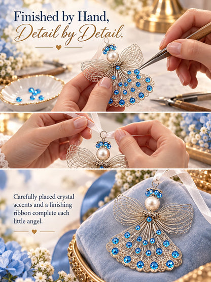 ⏳ Last Day 50% OFF – 👼Handmade Birthstone Angel Wire Ornament |12 Meaningful Birthstone Colors with Keepsake Card ✨