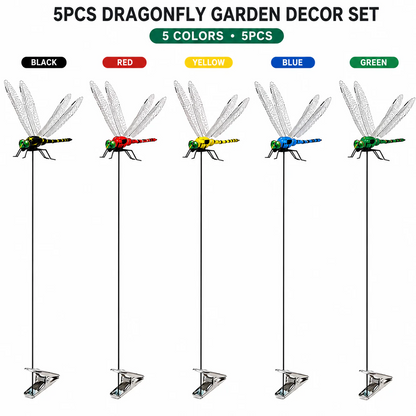 🔥💕LAST DAY 50% OFF ✨Orodira® Outdoor Fake Dragonfly Rod Clip, Garden Metal Dragonfly Clip