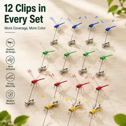 🔥💕LAST DAY 50% OFF ✨Orodira® Outdoor Fake Dragonfly Rod Clip, Garden Metal Dragonfly Clip