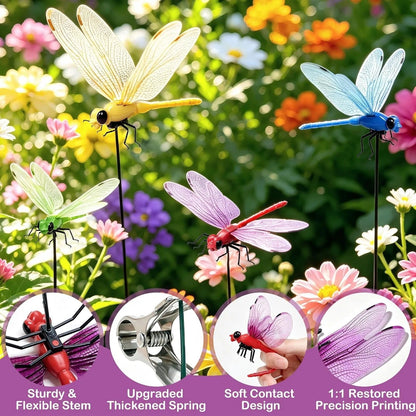 🔥💕LAST DAY 50% OFF ✨Orodira® Outdoor Fake Dragonfly Rod Clip, Garden Metal Dragonfly Clip