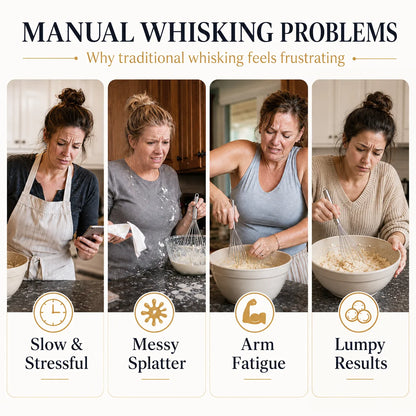 🥄✨LAST DAY 50% OFF ✨ Stainless Steel Hand-Push Rotary Whisk – Effortless Mixing in Seconds!
