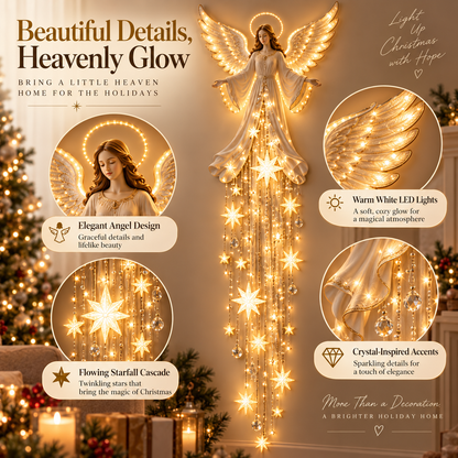 🔥LAST DAY 70% OFF ✨ Angel Blessing Starfall Wall Light – Heavenly Christmas Wall Decor