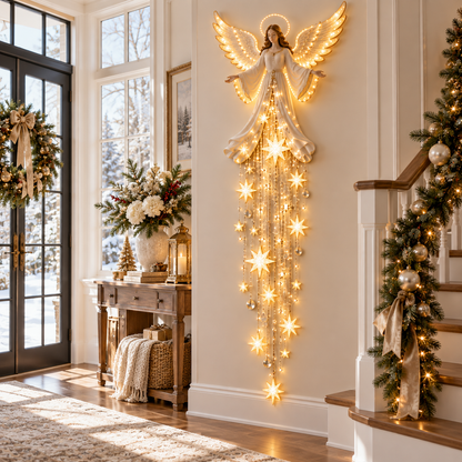 🔥LAST DAY 70% OFF ✨ Angel Blessing Starfall Wall Light – Heavenly Christmas Wall Decor