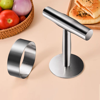 🔥LAST DAY 50% OFF ✨🥩Steak Press Round Patty Mold | Food‑Grade 304 Stainless Steel Burger Patty Maker
