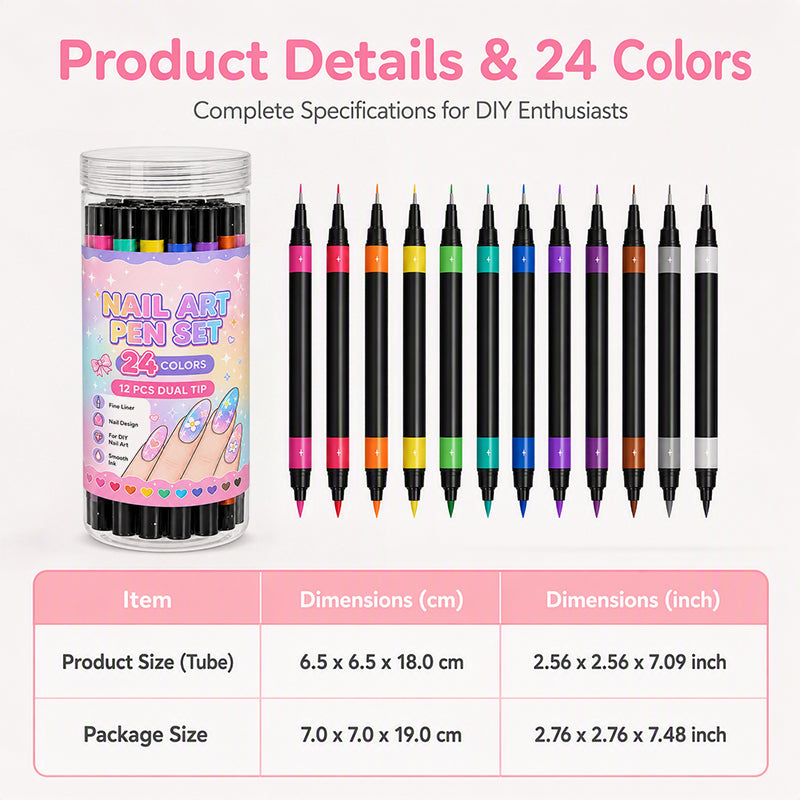 🔥LAST DAY 50% OFF ✨24 Colors Dual Ended Nail Art Pens Set – Creative, Salon‑Quality, Easy DIY ✨