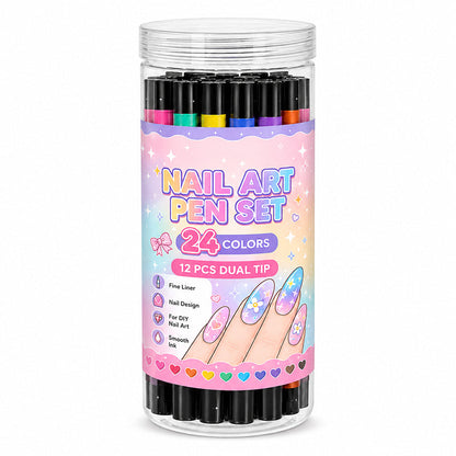 🔥LAST DAY 50% OFF ✨24 Colors Dual Ended Nail Art Pens Set – Creative, Salon‑Quality, Easy DIY ✨