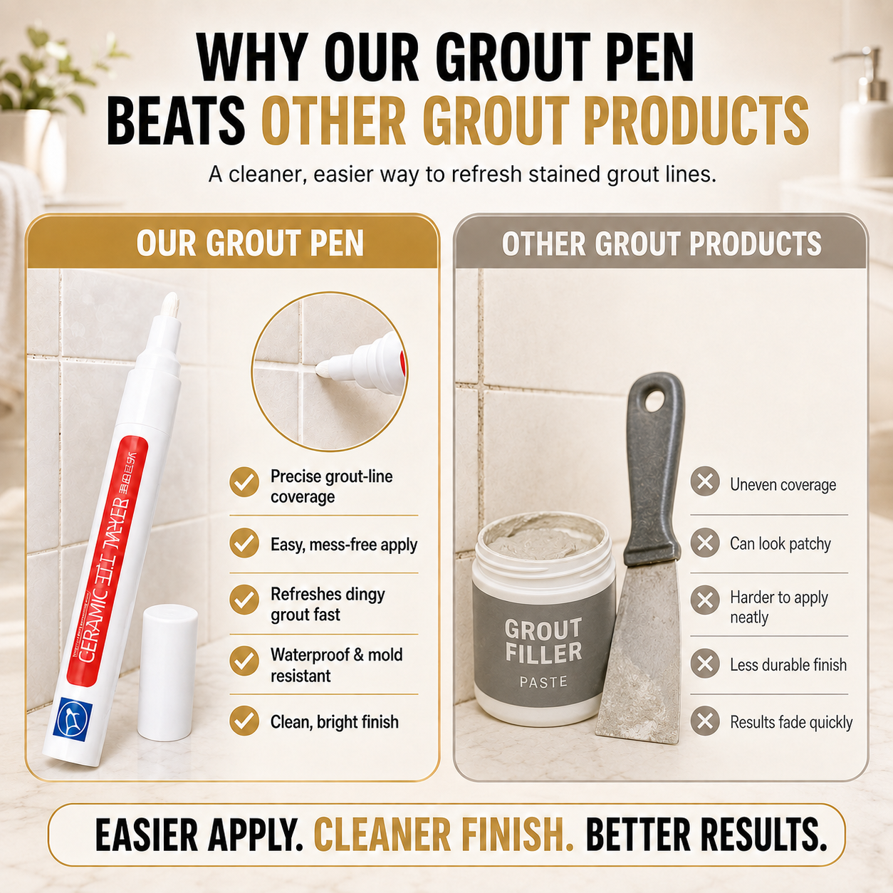 🔥✨LAST DAY 50% OFF ✨Anti-mould and waterproof joint pen for ceramic tiles