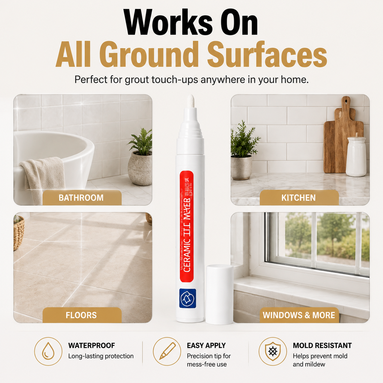 🔥✨LAST DAY 50% OFF ✨Anti-mould and waterproof joint pen for ceramic tiles